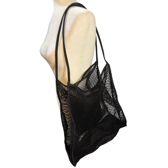 Mesh Tote Bag With Outer Pocket - Picture 3 of 9